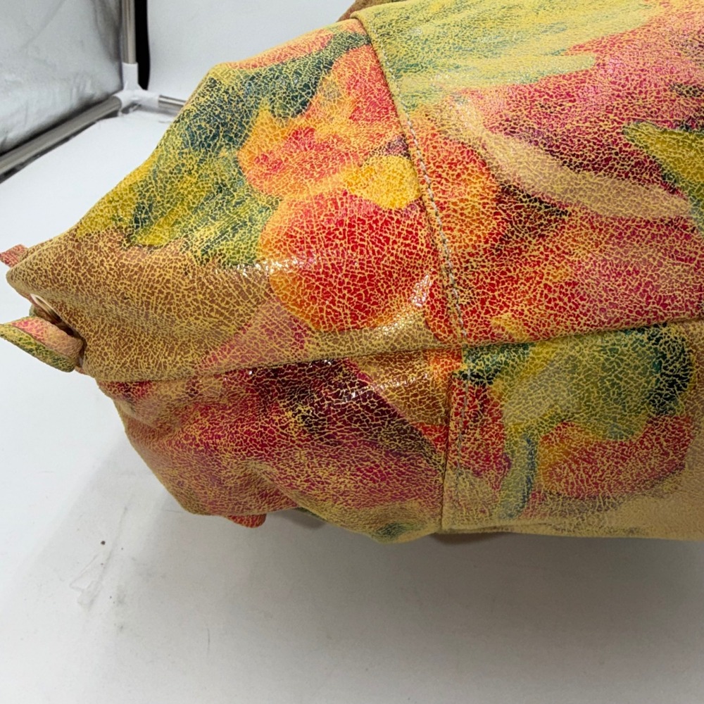 Floral Multicolor Italian Leather Shoulder Bag - Picture 6 of 11